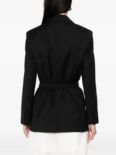 Max Mara Belted Wrap Jacket In Black