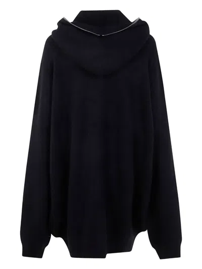Rick Owens Zip-up Hoodie In Black