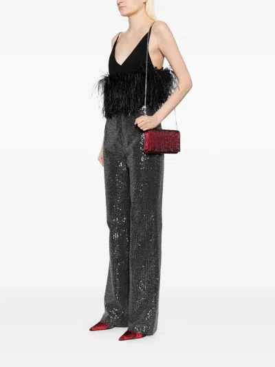 René Caovilla Aida Crystal-embellished Satin Clutch