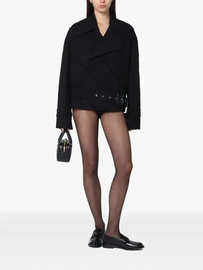 Namacheko Quilted Waist Trench Coat In Black
