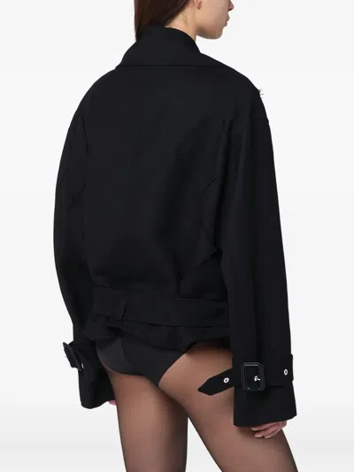 Namacheko Quilted Waist Trench Coat In Black