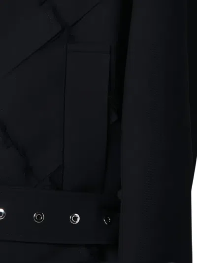 Namacheko Quilted Waist Trench Coat In Black