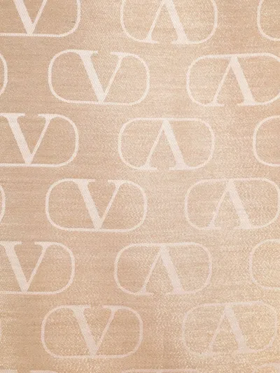 Valentino Schal Mit Monogramm In Brown