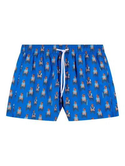 Sundek X Pelo Foundation Dog-print Swim Shorts In Blue