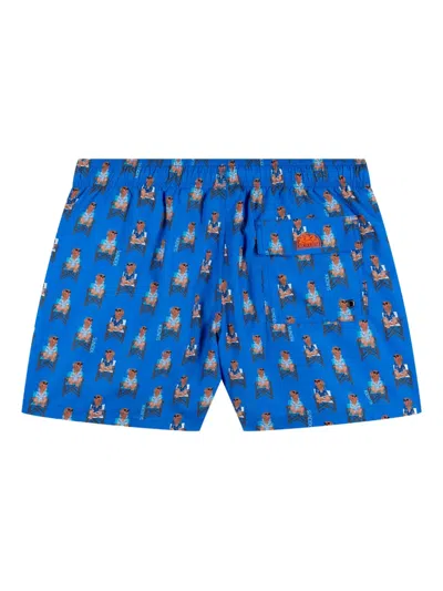 Sundek X Pelo Foundation Dog-print Swim Shorts In Blue