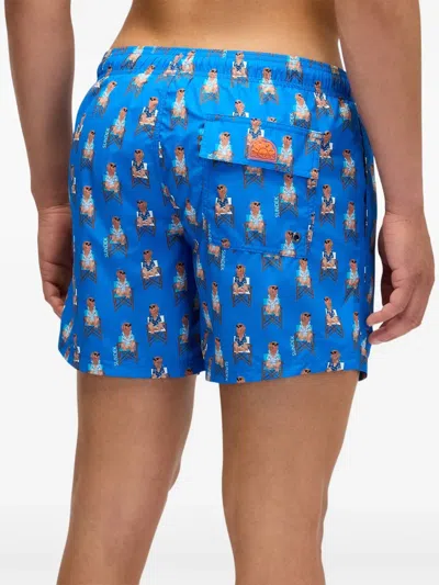 Sundek X Pelo Foundation Dog-print Swim Shorts In Blue