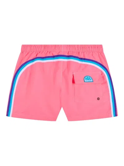 Sundek X Pelo Foundation Striped Swim Shorts In Red