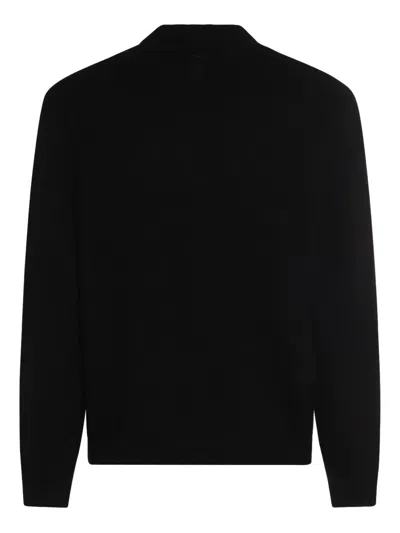 Canali Quarter Zip Wool Sweater In Black