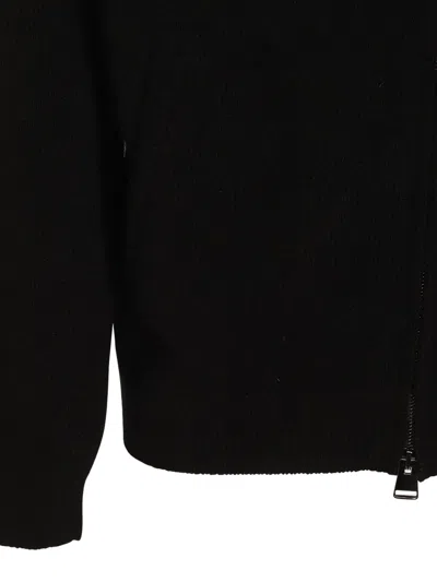 Canali Quarter Zip Wool Sweater In Black