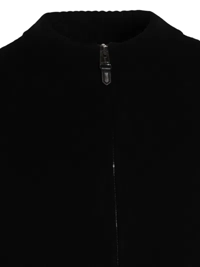 Canali Quarter Zip Wool Sweater In Black