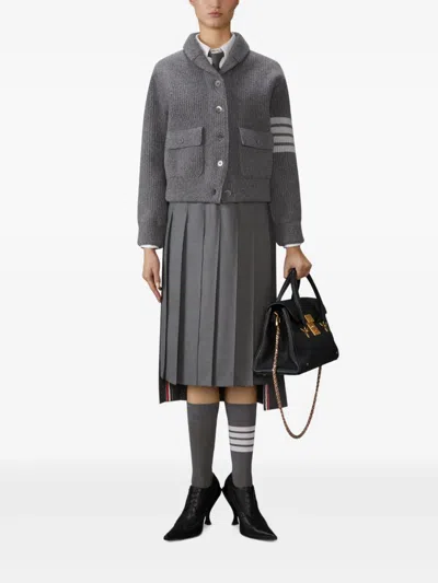 Thom Browne 4-bar Shawl-collar Bomber Jacket