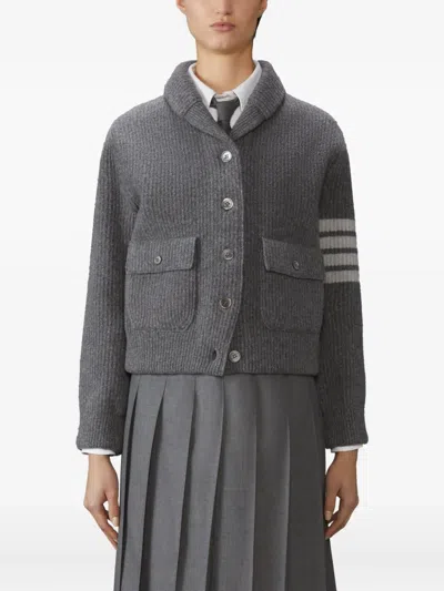 Thom Browne 4-bar Shawl-collar Bomber Jacket