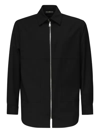 Giuliano Galiano Magik Zip-front Shirt In Black