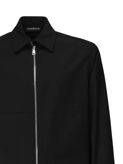 Giuliano Galiano Magik Zip-front Shirt In Black