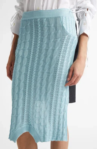 Julie Kegels Samira Cable Knit Midi Sweater Skirt