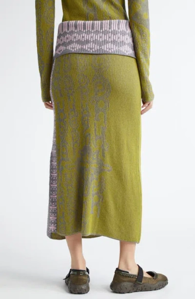 Paolina Russo Illusion Wool Maxi Sweater Skirt