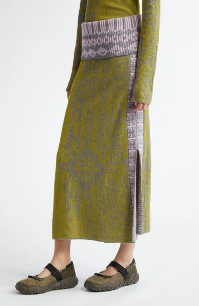 Paolina Russo Illusion Wool Maxi Sweater Skirt