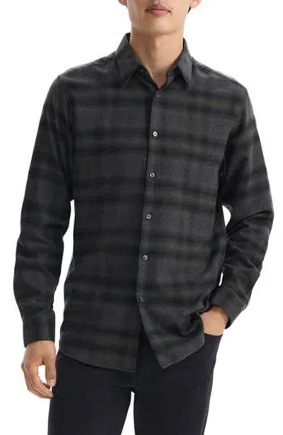 Theory Irving Plaid Cotton Flannel Button-up Shirt
