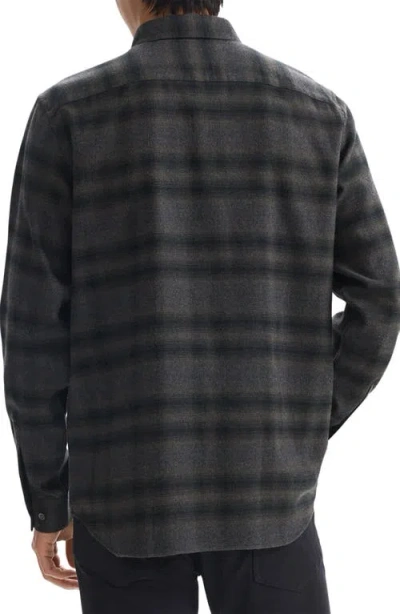 Theory Irving Plaid Cotton Flannel Button-up Shirt