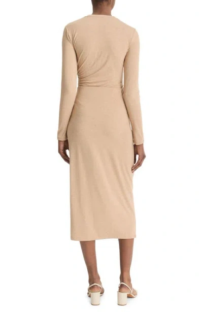 Vince Side Drape Long-sleeve Crewneck Top