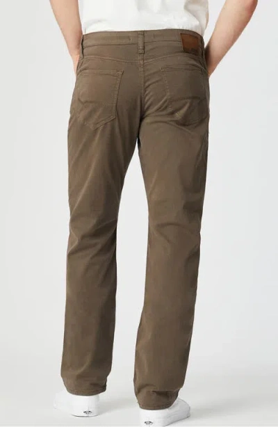 Mavi Jeans Zach Straight Leg Sateen Twill Pants In Brown