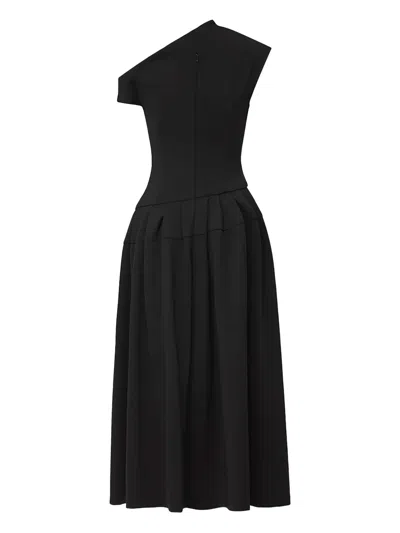 Chats By C.dam One-shoulder Pleated Midi Dress