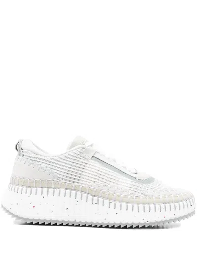 Chloé Nama Textured Lace-up Sneakers