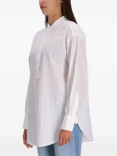 Hugo Boss Relaxed-fit Blouse In Easy-iron Poplin In White