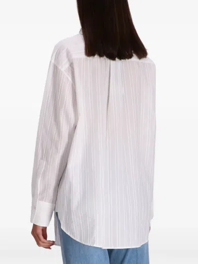 Hugo Boss Relaxed-fit Blouse In Easy-iron Poplin In White