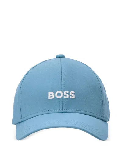 Hugo Boss Logo-embroidered Cotton Cap In Blue