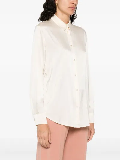 Forte Forte Essential Heavy Stretch Silk Satin Shirt In White