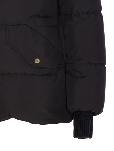 Moorer Quilted Jacket With Removable Fur Hood In Black