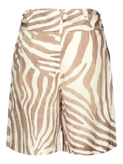 Marciano X Guess Zebra-print Belted Shorts
