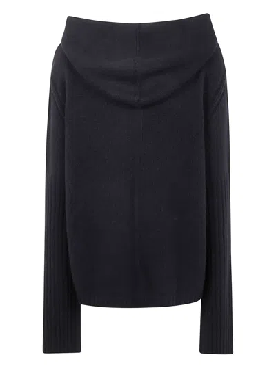 Rick Owens Hooded Zip-up Cardigan In Black