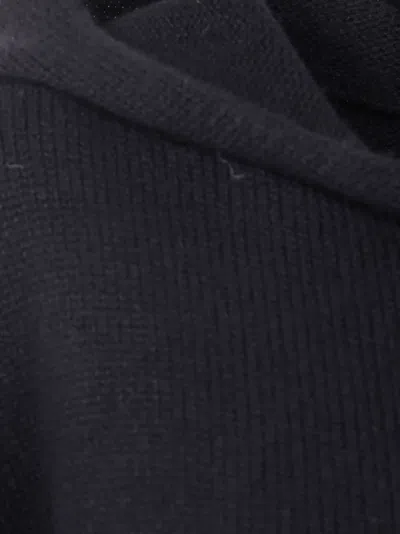 Rick Owens Hooded Zip-up Cardigan In Black