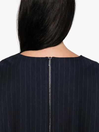 Max Mara Pinstripe Short-sleeved Top In Black