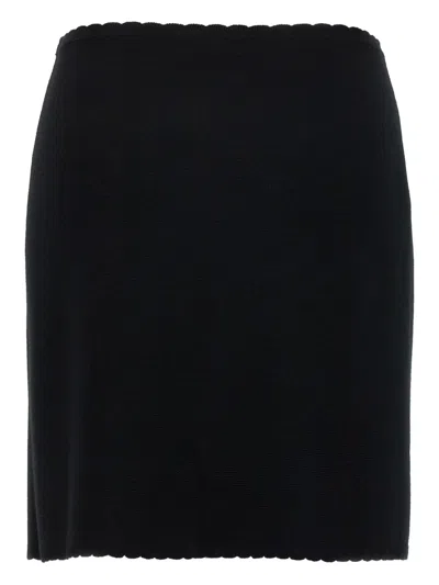Moschino Skirt With Chain Embellishments And Scalloped Edges In Black