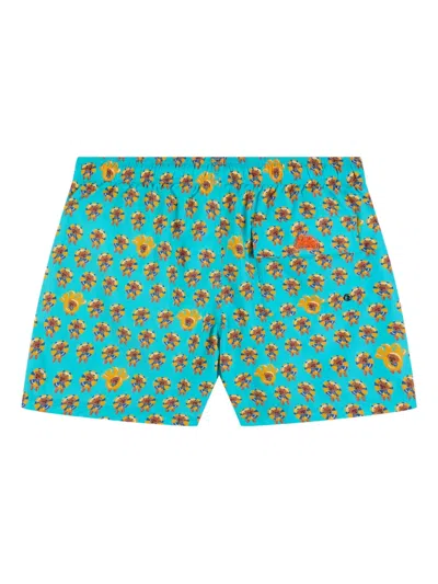 Sundek X Pelo Foundation Dog-print Swim Shorts In Brown