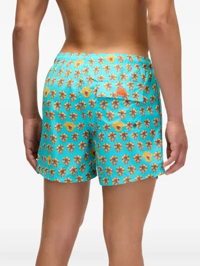 Sundek X Pelo Foundation Dog-print Swim Shorts In Brown