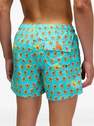 Sundek X Pelo Foundation Dog-print Swim Shorts In Brown