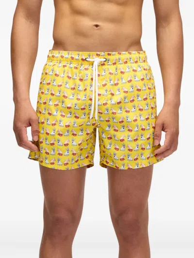 Sundek X Pelo Foundation Dog-print Swim Shorts In Multi