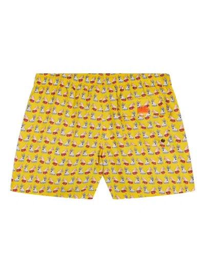 Sundek X Pelo Foundation Dog-print Swim Shorts In Multi