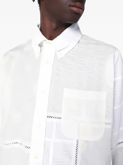 Brain Dead X Brooks Brothers Logo Embroidered Long-sleeved Shirt In White