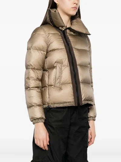 Sacai Asymmetrical Zip Down Jacket In Brown