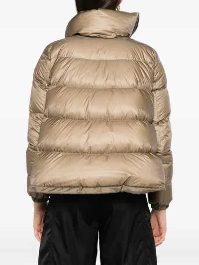 Sacai Asymmetrical Zip Down Jacket In Brown