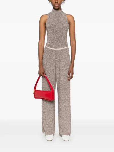 Forte Forte Oberteil Im Metallic-look In Neutral