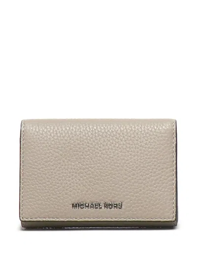 Michael Kors Hudson Pebbled Leather Snap Wallet In Neutral
