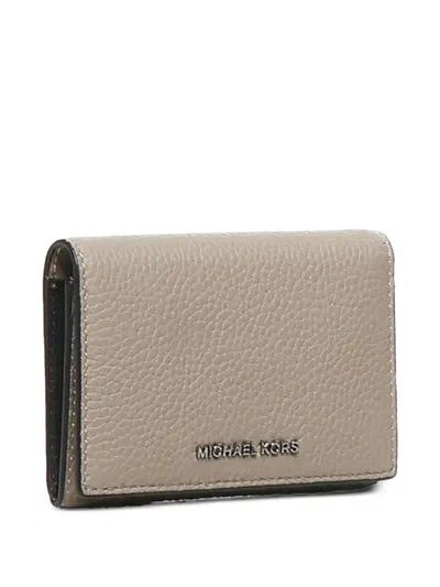 Michael Kors Hudson Pebbled Leather Snap Wallet In Neutral