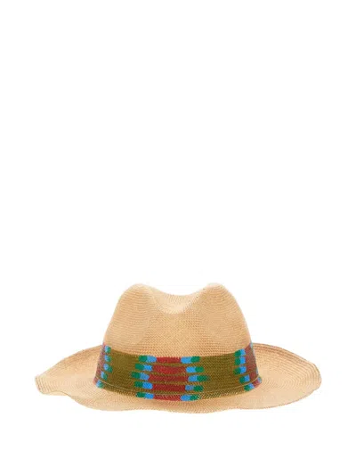 Exquisite J Raffia Patterned Hat In Neutral
