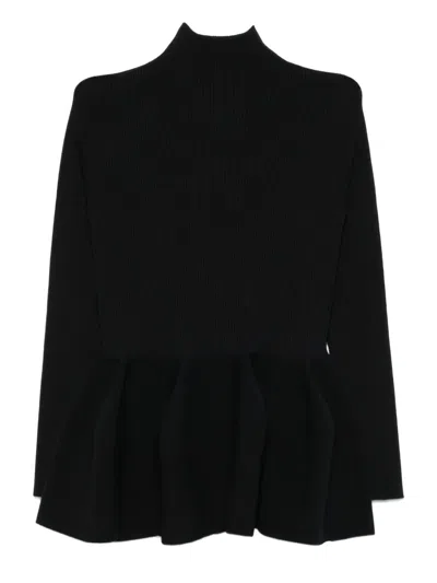Cfcl Pottery Ribbed Peplum Top In Black